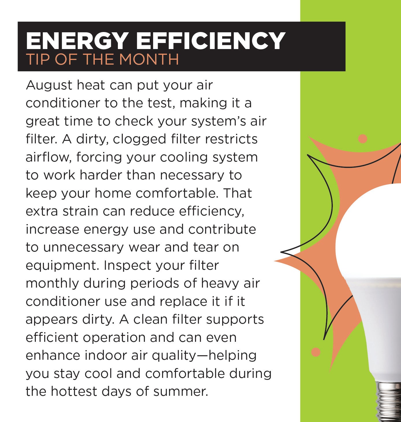 Energy Efficiency Tip of the Month
