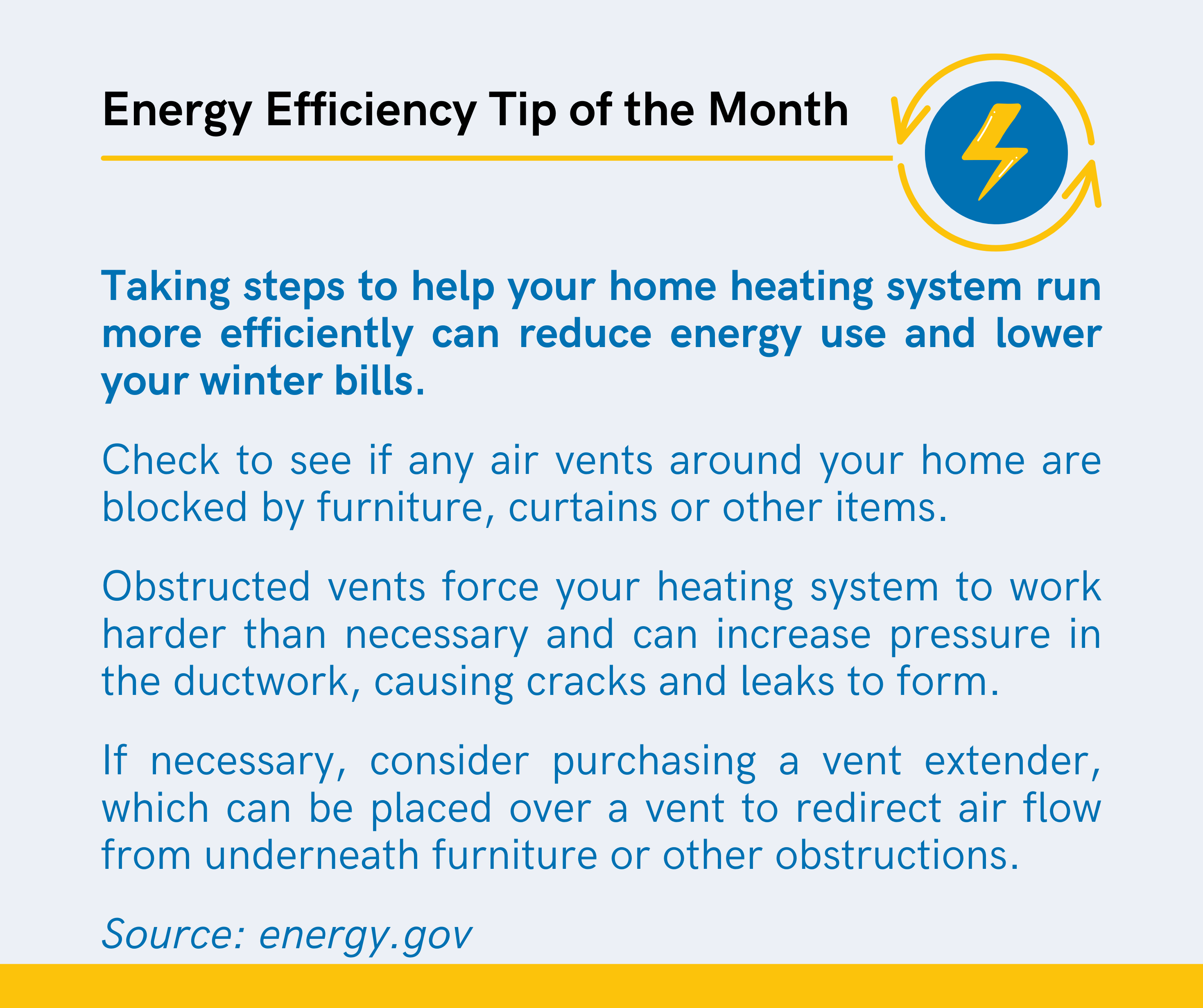 Energy Efficiency Tip of the Month