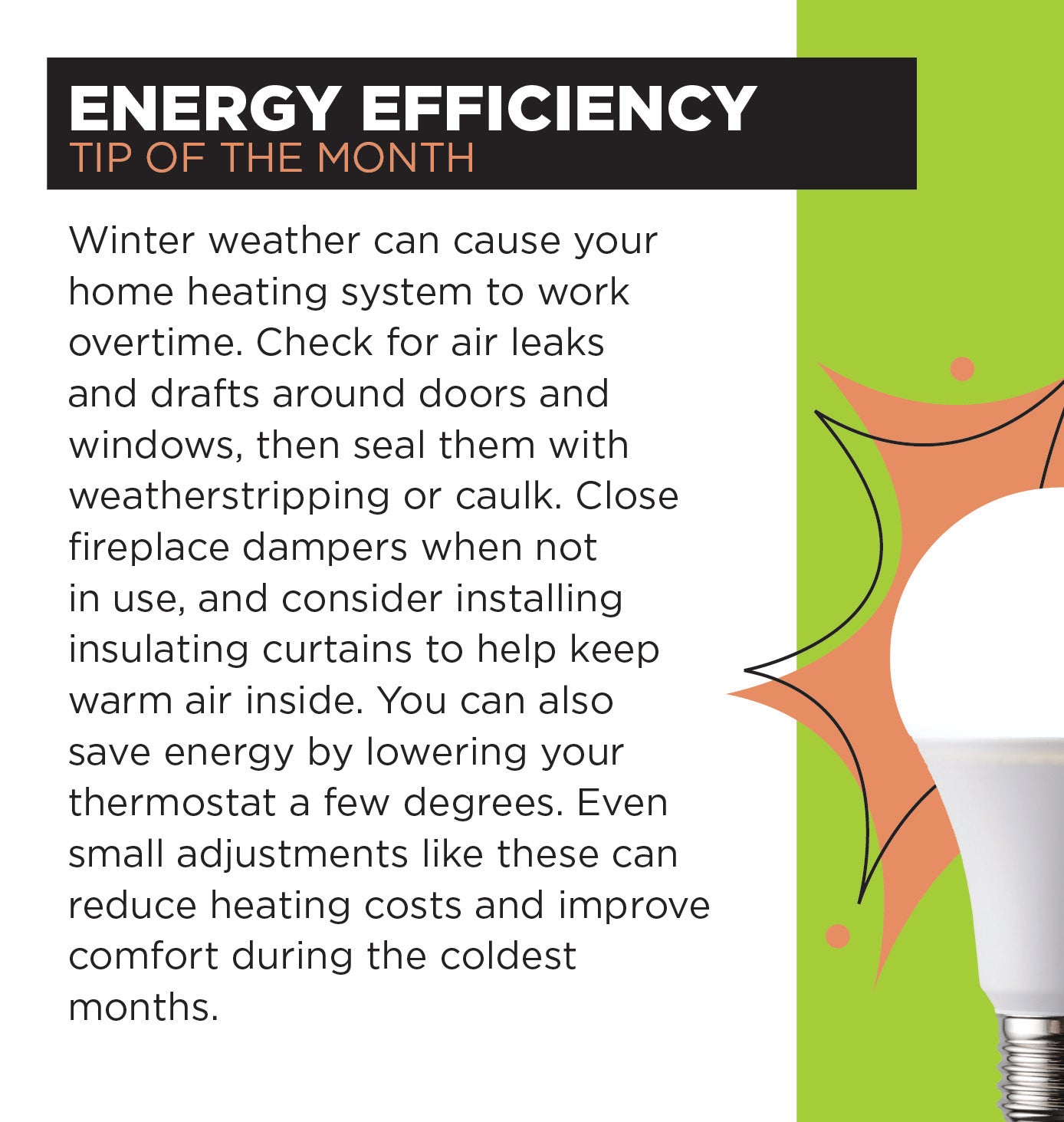 Energy Efficiency Tip of the Month