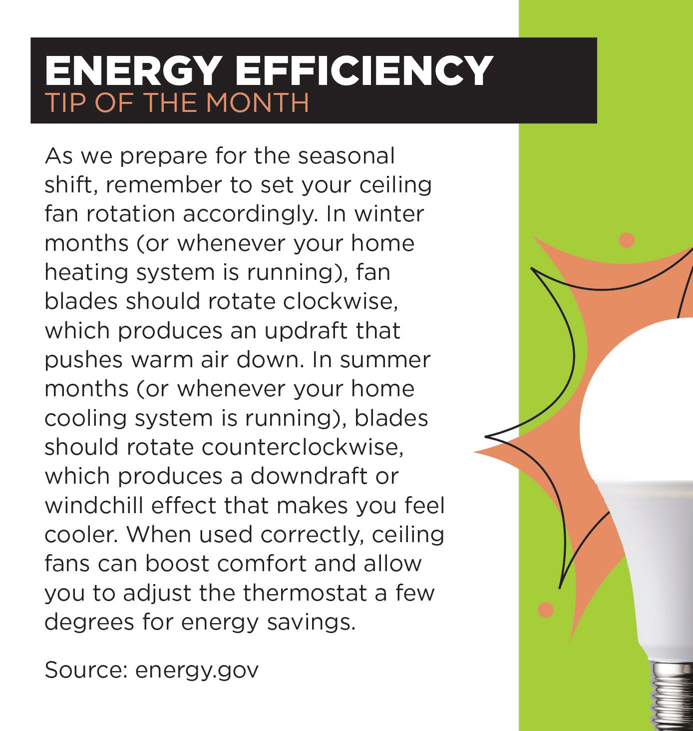 Energy Efficiency Tip of the Month