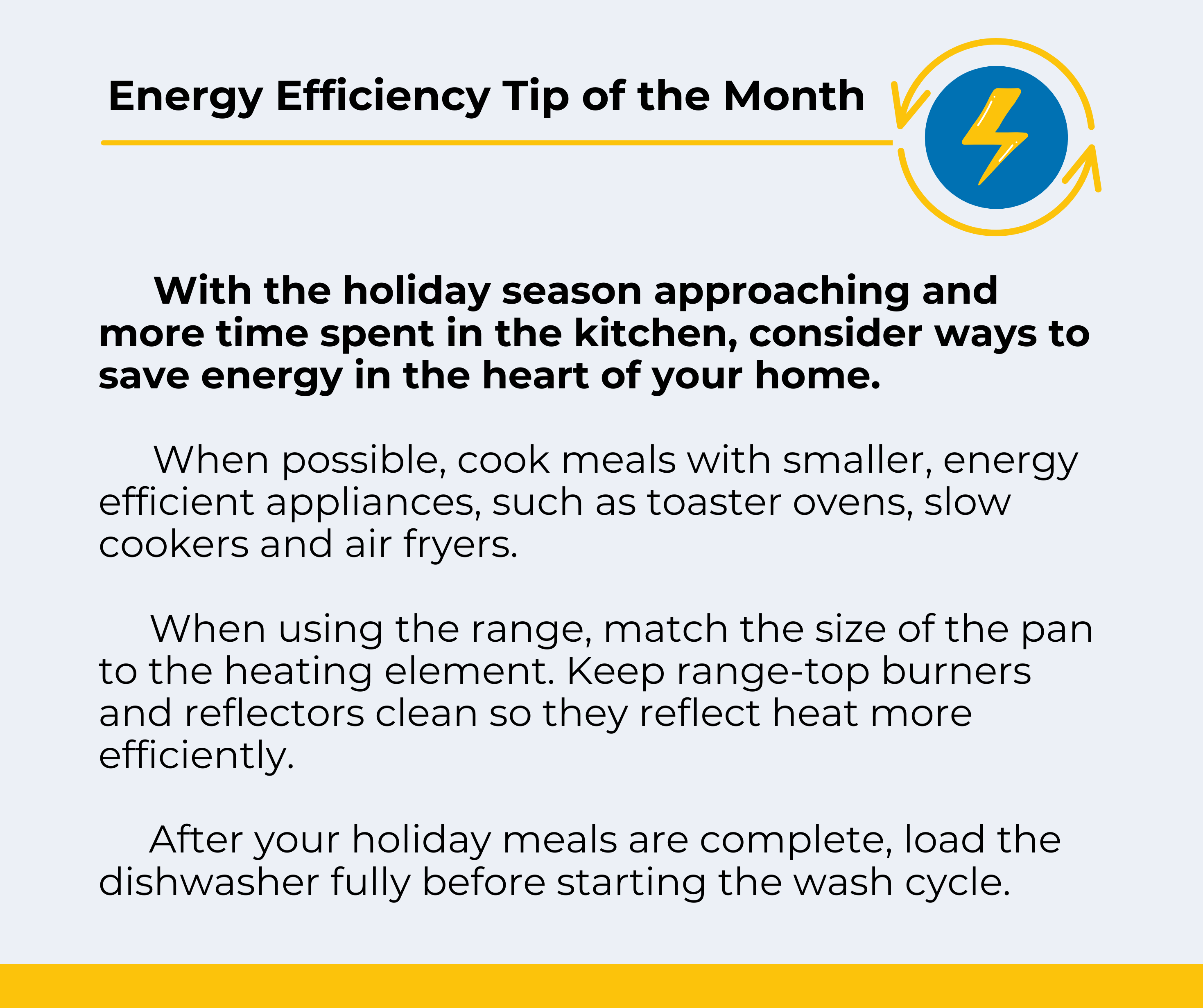 Energy Efficiency Tip of the Month